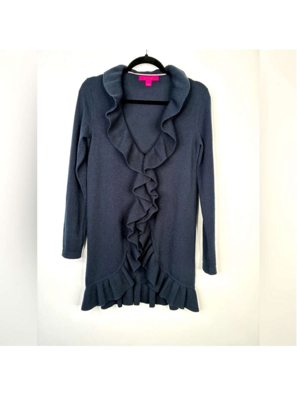 Lilly Pulitzer Navy waterfall 100% cashmere cardigan size s #0042 - Picture 8 of 15